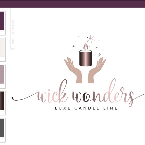 Hand Candle Logo Design Decor Wick Candle Boutique Logo - Etsy