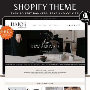 Shopify Theme Template, Minimal Shopify Website, Shopify Store Banner, Shopify 2.0 Design, Ecommerce Website, Luxe Shopify Boutique - B01