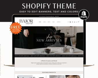 Shopify Theme Template, Minimal Shopify Website, Shopify Store Banner, Shopify 2.0 Design, Ecommerce Website, Luxe Shopify Boutique - B01