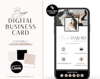 Modern Digital Business Card Template, Clickable Business Card for Realtor, Real Estate Business Card Template, Virtual Card Template B01