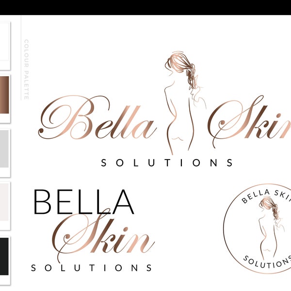 Cosmetic Laser Esthetics Logo Design, Plastic Surgery Procedures Logo Branding Kit, Skincare Fillers and Botox clinic Logo, Salon Logo