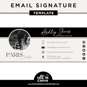 Sjabloonlogo e-mailhandtekening, marketingtool voor bestsellerfotograaf, professionele fotohandtekening onroerend goed, Gmail-ontwerp makelaar