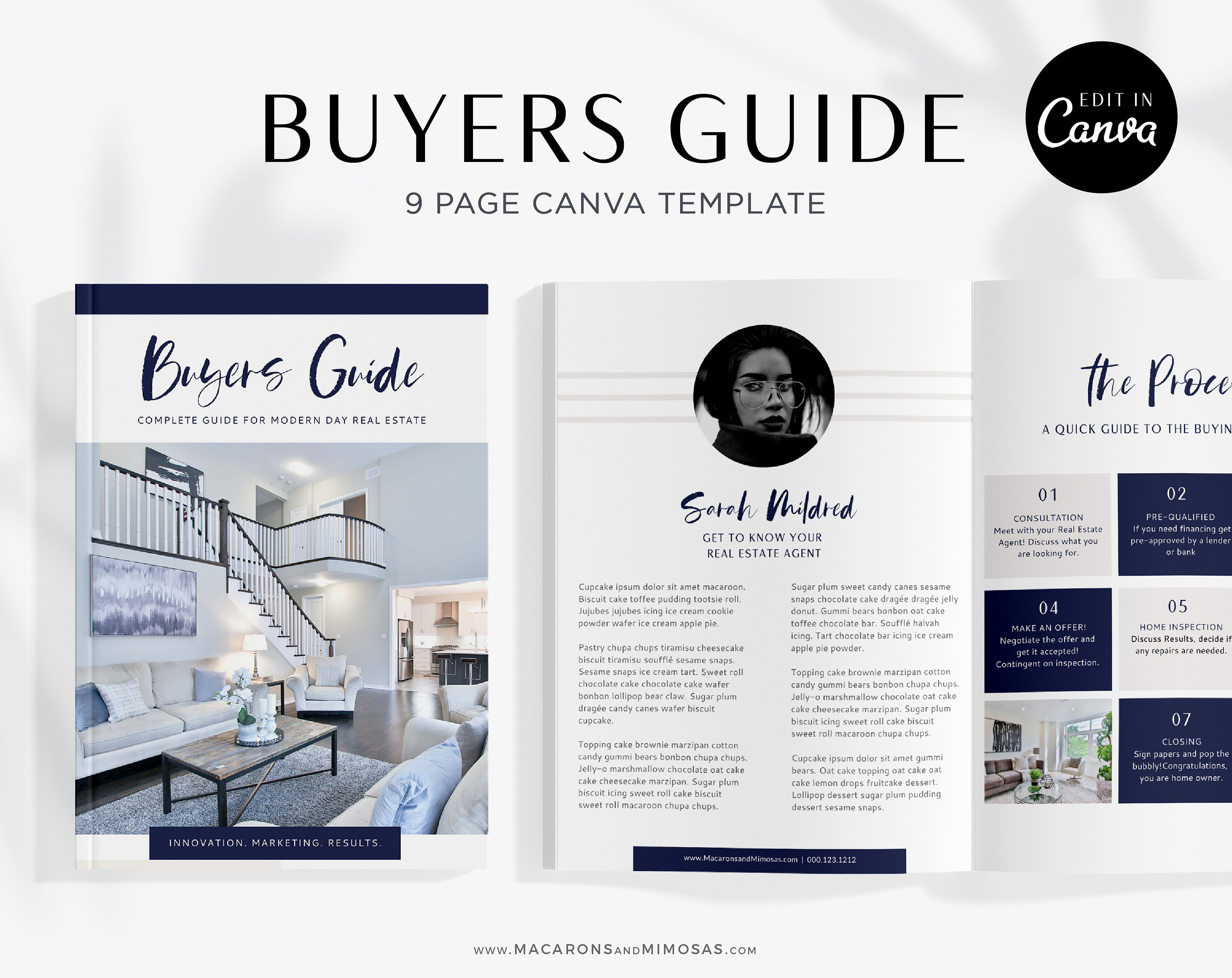 Realtor Marketing Editable in Canva Buyer Guide Buyer Packet Home Buyer Template Modern Realtor Listing Presentation for Real Estate