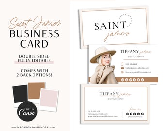Boho Business Card Template, Canva Digital Business Card Template, Virtual Editable Business Card, Small Busines Marketing Card SJ01