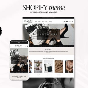 Shopify Theme Template, Minimal Shopify Website, Shopify Store Banner, Shopify 2.0 Design, Ecommerce Website, Luxe Shopify Boutique - B01