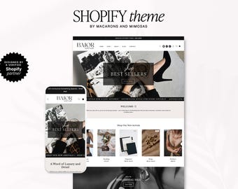Shopify Theme Template, Minimal Shopify Website, Shopify Store Banner, Shopify 2.0 Design, Ecommerce Website, Luxe Shopify Boutique - B01