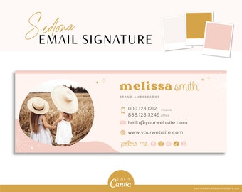 Boho Email Signature with Logo, Picture Minimalist, Best Realtor Marketing Tool, Professional Real Estate Signature Contact Card Design SE01