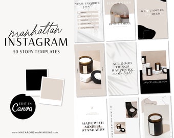 Candle Instagram Story Templates Canva, Black Neutral Quotes for Instagram, Instagram Reel Templates, Small Business Templates MA01