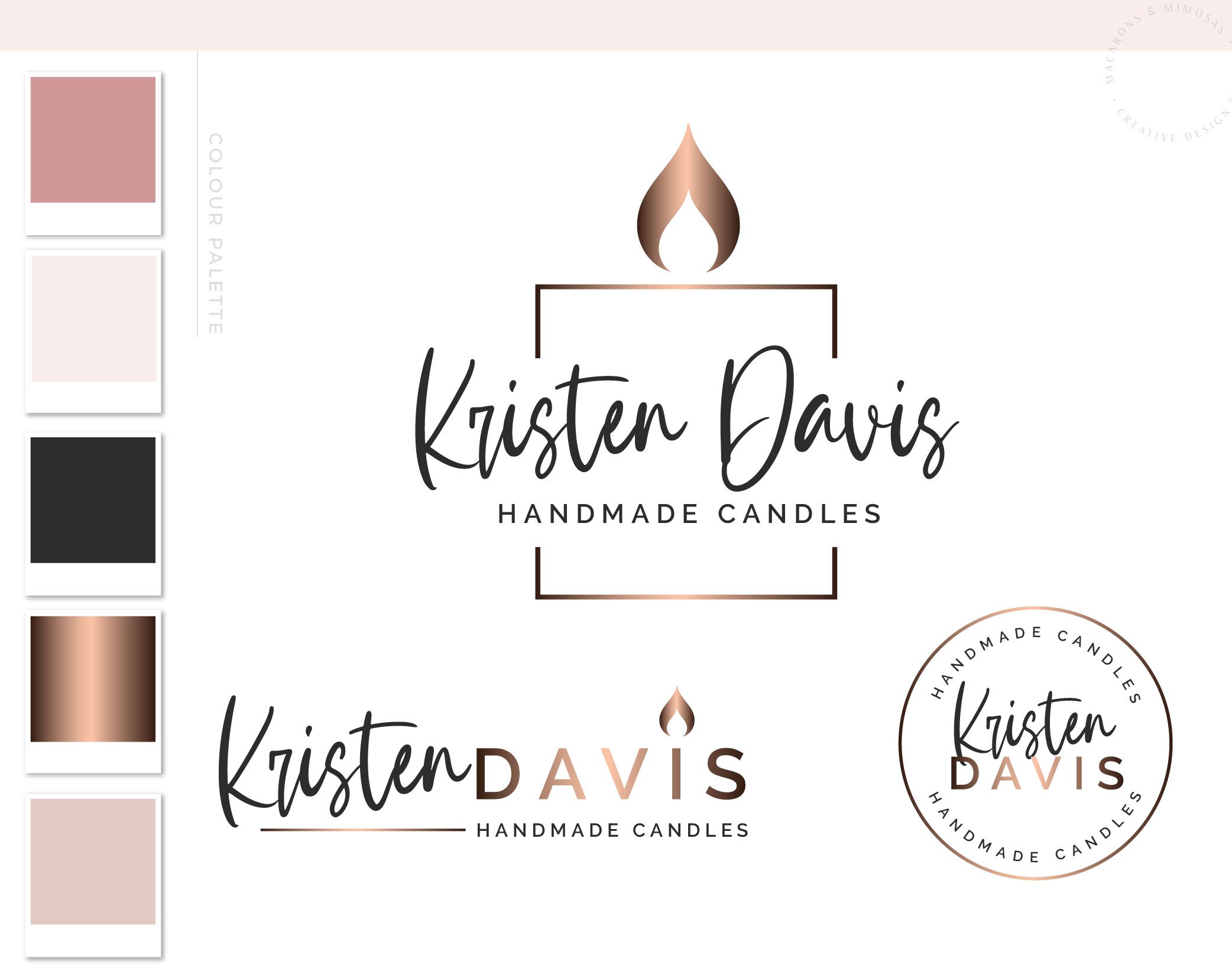 Candle Logo Design Decor Wick Candle Boutique Logo Branding Etsy