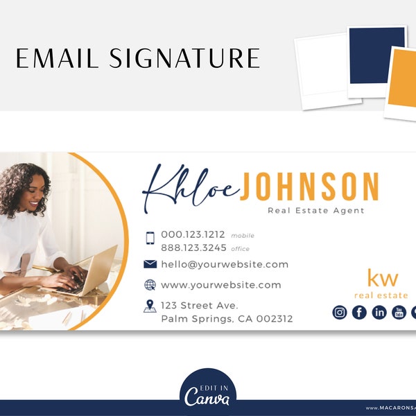 Email Signature Template with Logo, Minimalist, Best Seller Realtor Marketing Tool, Professional Real Estate Picture Signature, Gmail Design
