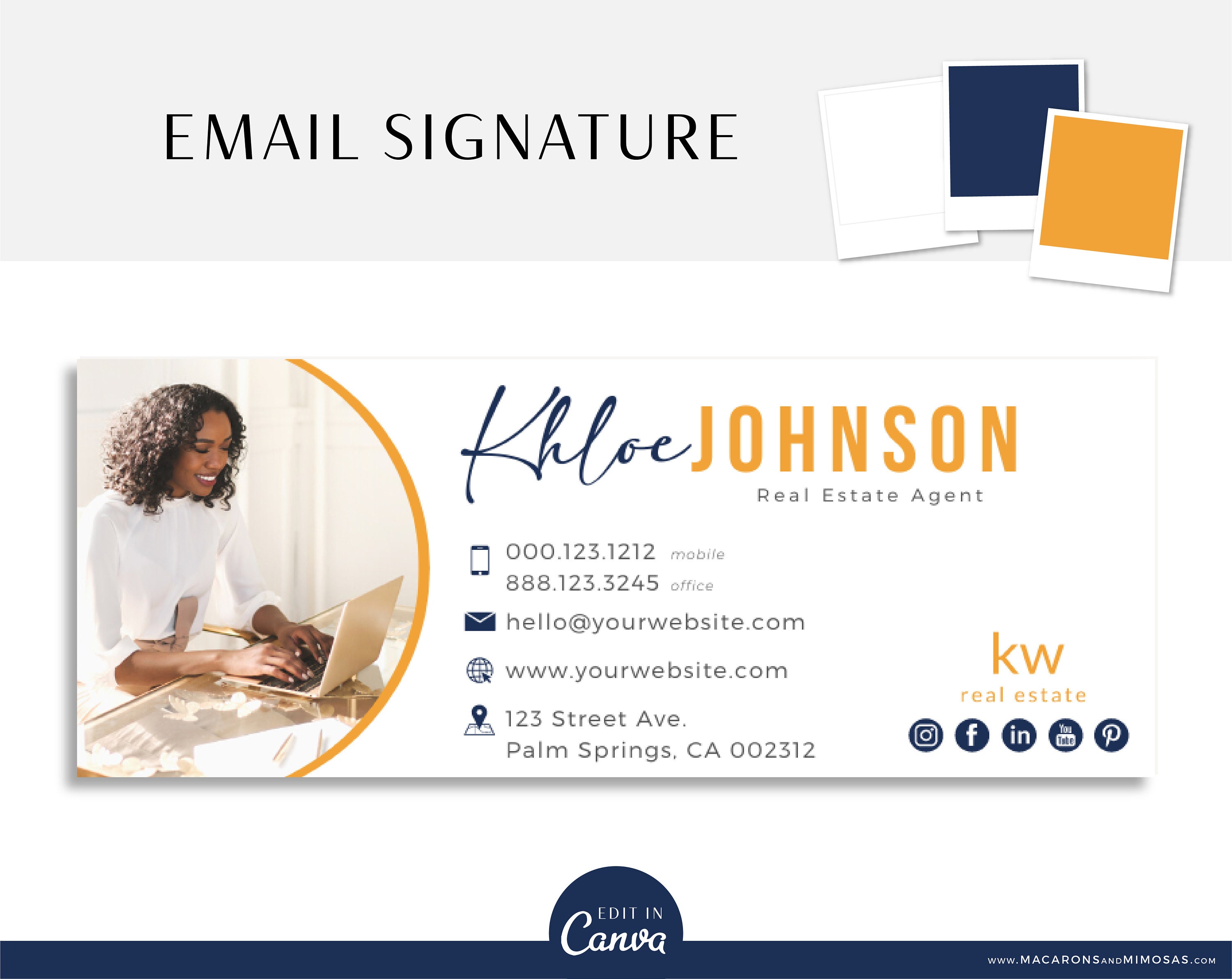 Email Signature Template With Logo Minimalist Best Seller Etsy Australia