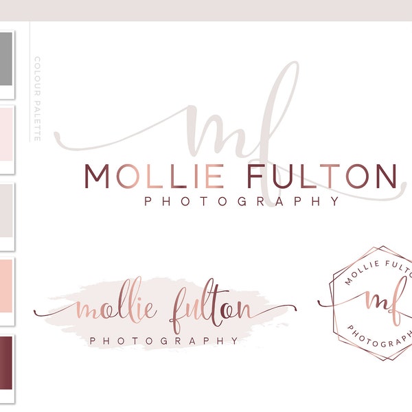 Logos & Branding package Branding kit Logo design Photography Logo Rose gold Logo - Logo package Photo Watermark Real estate logo