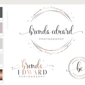 Rose gold Photography Logo, Logos & Branding Kit Package Logo Design package, Photo Watermark, Real Estate Circle Logo