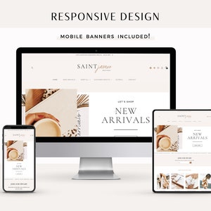 Shopify Theme Template, Minimal Shopify Website & Store Banner, Shopify 2.0 Boutique Design, Website Design, Luxe White Shopify Theme SJ01 image 8