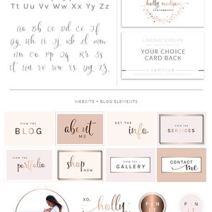 Premade Logo Logo Design Photography Logo Watercolor Logo heart star Logo rose gold Logo Business Logo Branding Kit image 2