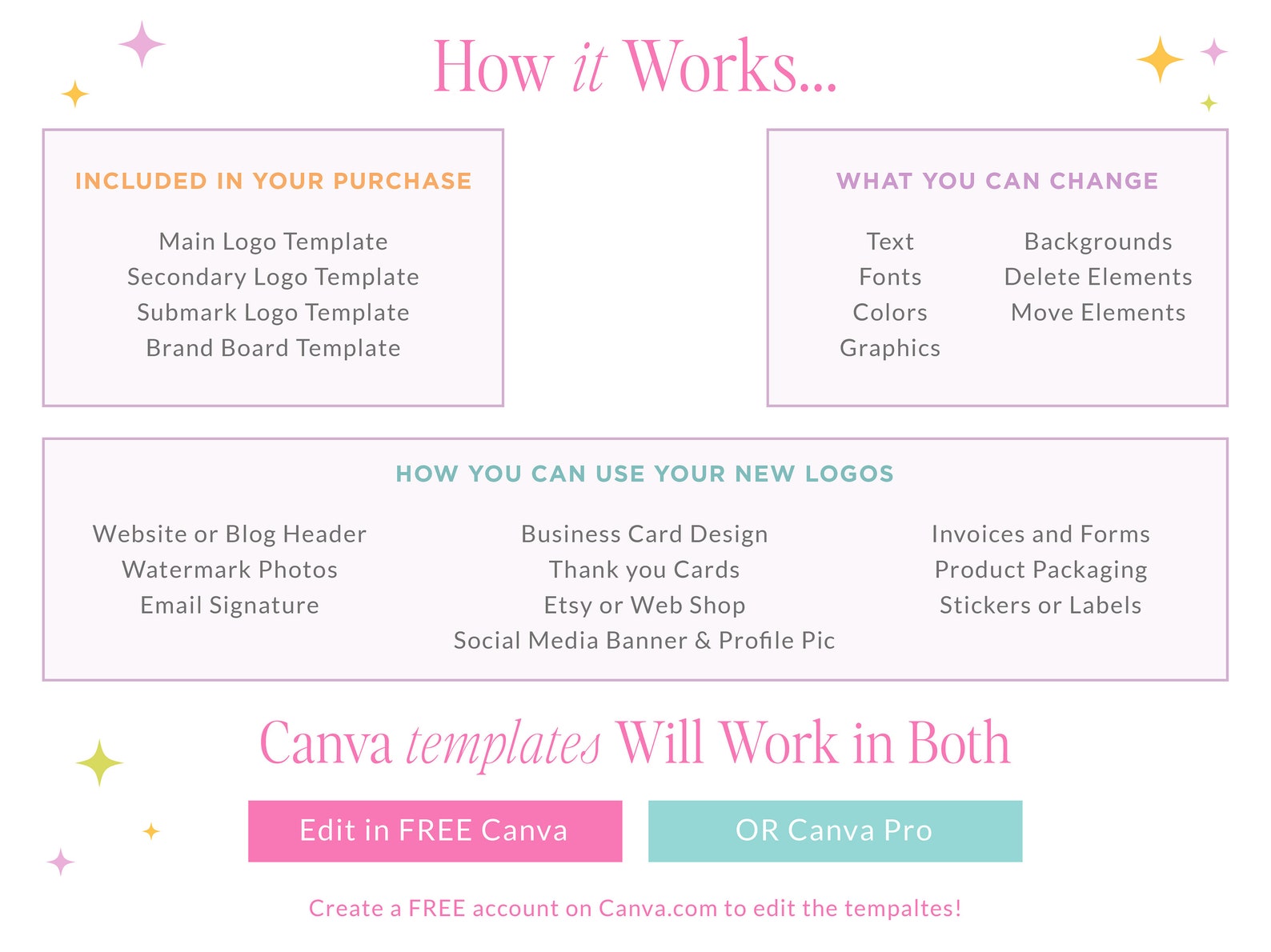 DIY Colorful Boho Logo Template, Canva Editable Retro Logo Design ...
