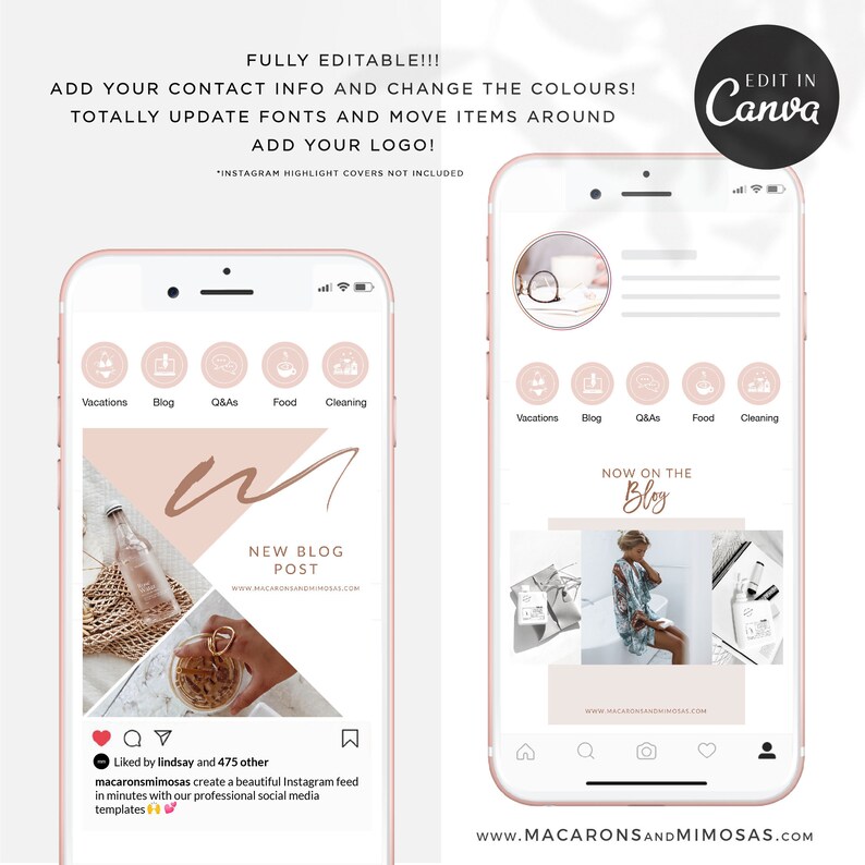 Instagram Templates for Canva Editable IG Square Posts 8 | Etsy