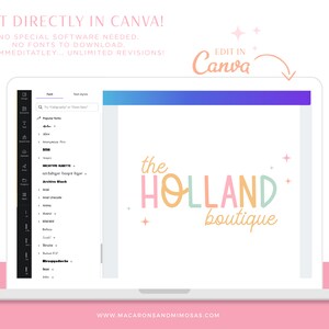Pastel Rainbow Retro DIY Logo Design, Playful Editable Canva Logo ...