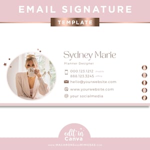 Modèle de logo de conception de signature d'email en or rose, meilleure vente d'email marketing, signature professionnelle pour l'immobilier, agent immobilier rose Gmail SYD