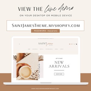 Shopify Theme Template, Minimal Shopify Website & Store Banner, Shopify 2.0 Boutique Design, Website Design, Luxe White Shopify Theme SJ01 image 4