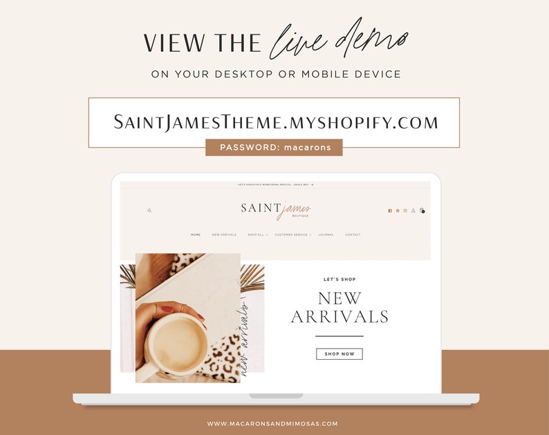 Shopify Theme Template, Minimal Shopify Website & Store Banner, Shopify 2.0 Boutique Design, Website Design, Luxe White Shopify Theme SJ01 image 4