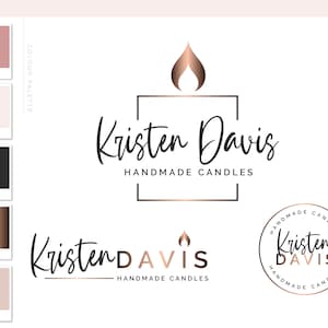 Candle Logo Design, Decor Wick Candle Boutique Logo Branding Package, Hand Poured Luxe Wax Brand Design, Healing Spiritual Flame logo