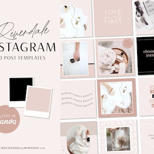 Instagram Post Template Canva, Pretty Pink Instagram Templates, Instagram Engagement Template Booster, Neutral Creative Quotes for Instagram
