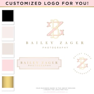 Monogram Logo Design and Branding Kit for Small Business, Personalized Two letter Initial Brand Package in a Fancy Elegant Style - 108