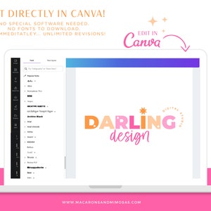 Bright Rainbow Retro DIY Logo Design, Pink Editable Canva Logo Template ...