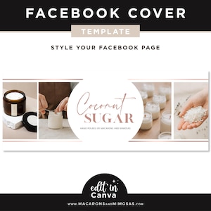 Candle Facebook Cover Canva, Rose Gold Facebook Banner Template, Photo Collage Store Banner, Social Media Template MA01