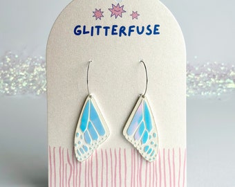 Butterfly Wing Earrings | Fairy Wing Earrings | Iridescent Lightweight Novelty Earrings