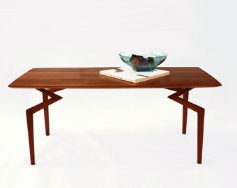 Walnut Coffee Table, Modern Spider Leg Design Influenced by Mid-Century Modern, Scandinavian Design. Perfect Compliment for Your Modern Sofa