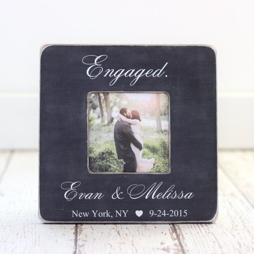 Engagement Gift Personalized Picture Frame 'she Said Etsy