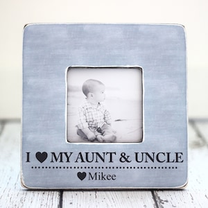 Aunt Uncle GIFT Personalized Picture Frame Auntie Uncle from Niece Nephew I Love My image 1