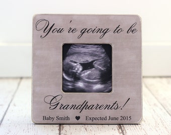 Christmas Pregnancy Expecting Announcement Youre Going to Be Grandparents Ultrasound Personalized Picture Frame for Grandma Grandpa