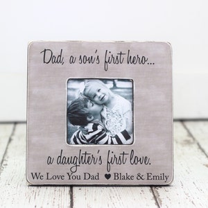Dad Gift From Kids Personalized Picture Frame for Husband Dad a Son&#39;s First Hero a Daughter&#39;s First Love