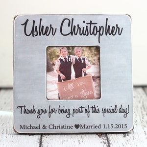 Usher Gift Personalized Picture Frame Rustic Thank You Country Wedding Party Thank You Gift