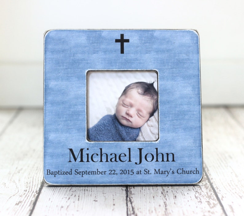 Baptism Gift for Boy Personalized Picture Frame Godchild Etsy