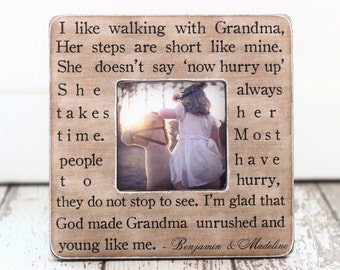 Gift for Grandma Grandmother from Grandchild Grandchildren Personalized Gift Picture Frame Special Quote for Grandma