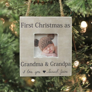 Grandparents Ornament Christmas GIFT Personalized Photo Ornament Gift First Christmas as Grandma and Grandpa New Baby