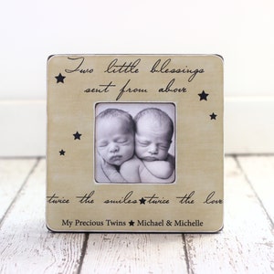 TWINS Gift Personalized Picture Frame Quote Frame Baby Shower Gift for Twins Gift for Twin Sisters Brothers