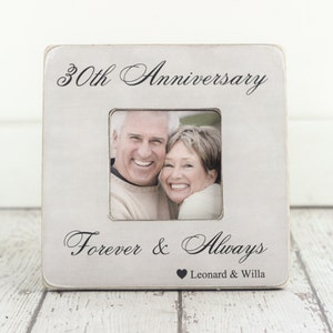 Wedding Anniversary Engagement GIFT 30th Anniversary 10th 20th 40th 50th Anniversary Gift Personalized Picture Frame image 1