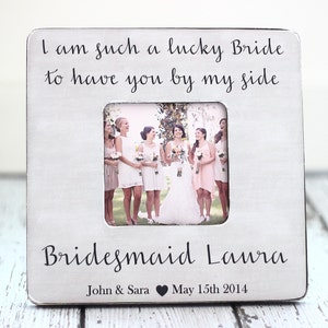 Bridesmaid GIFT Personalized Frame Rustic Country Wedding Thank You Bridesmaid Custom Gift