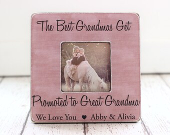 Great Grandma Grandmother Gift Personalized Picture Frame The Best Moms Get Promoted to Great Grandma