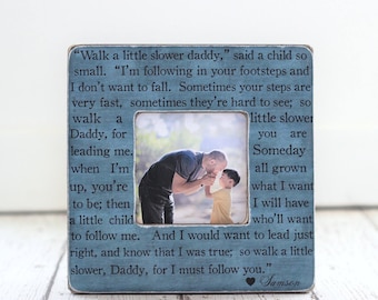 Father's Day Dad Quote Frame GIFT Dad Daddy Father Personalized Picture Frame Footprints Quote for Dad