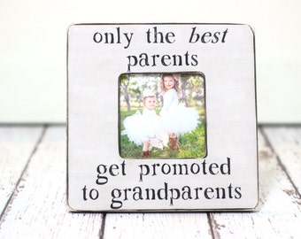 Grandma Grandpa Grandparents Gift Personalized Picture Frame Only the Best Parents Get Promoted