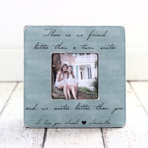 TWIN Sister Gift Personalized Picture Frame Quote Frame Birthday Best Friend Twins Siblings