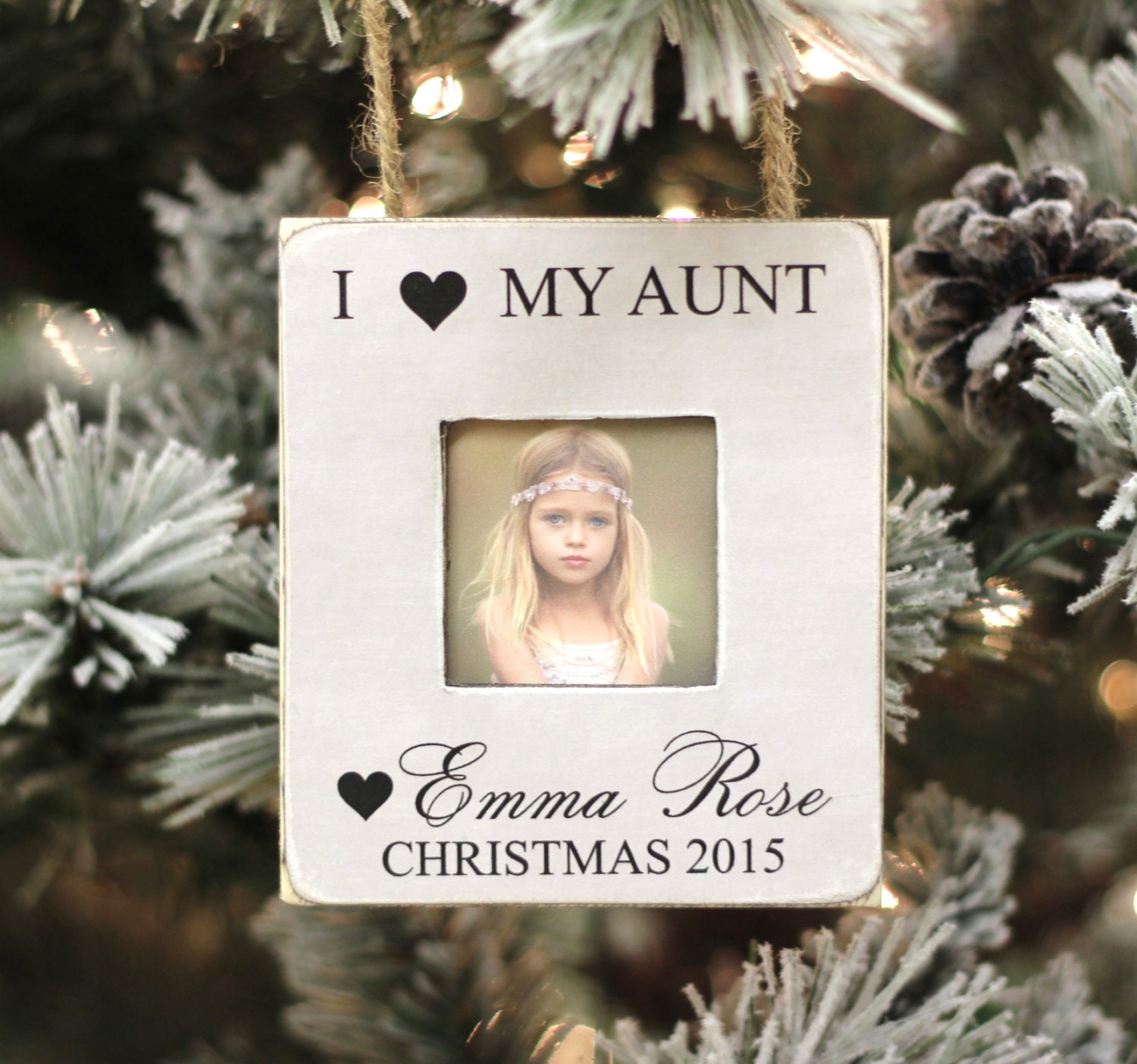 Christmas Gift for Aunt Auntie Personalized Photo Ornament From Niece ...