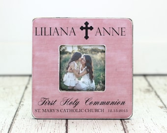 First Holy Communion Gift Personalized Picture Frame First Holy Communion Cross
