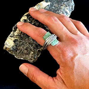 Size 7.5 green kyanite ring
